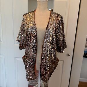 Eloquii by The Limited Rose Gold Sequin Top / Jacket / Topper